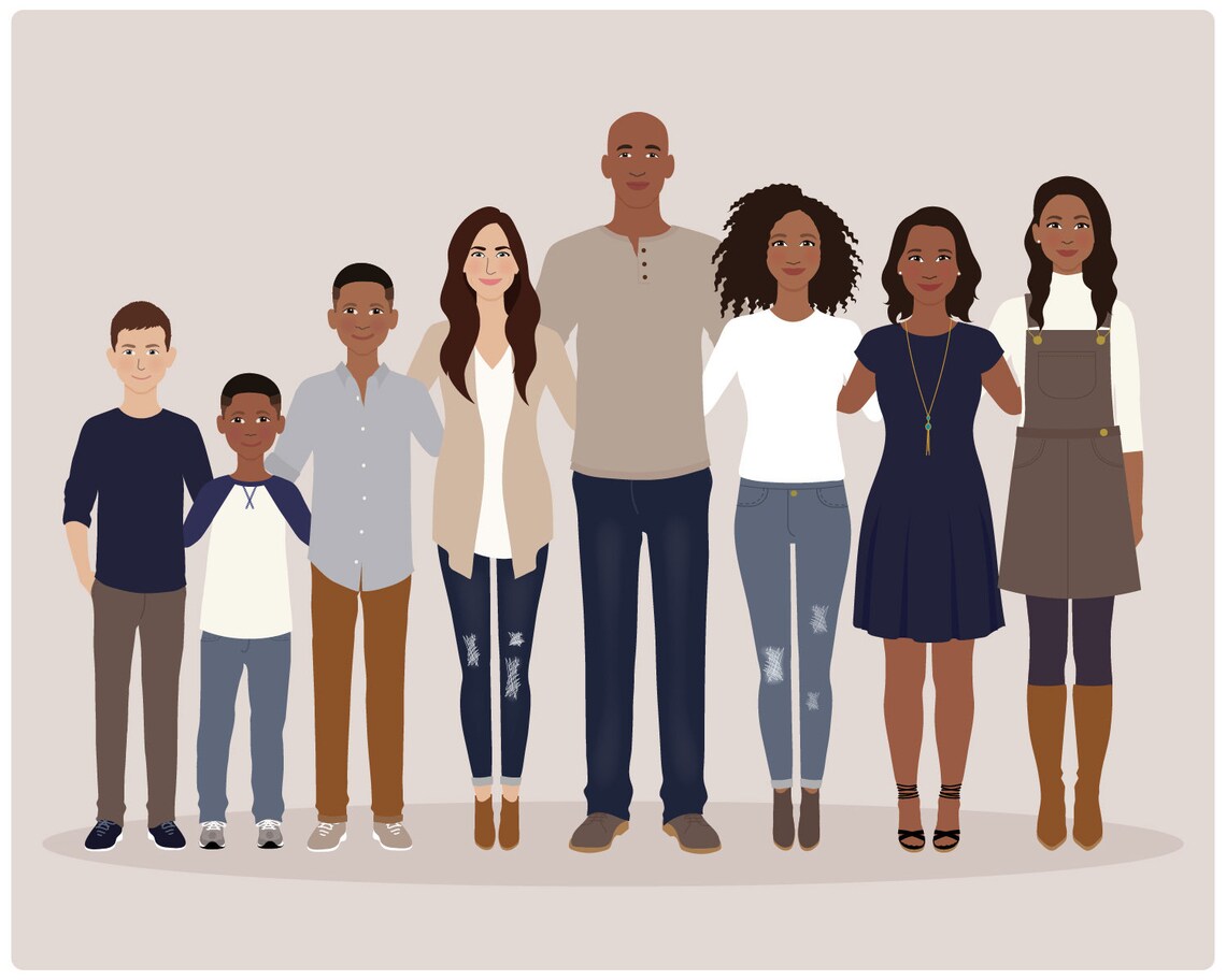 Custom Family Portrait, Personalized Art Print - Image 3