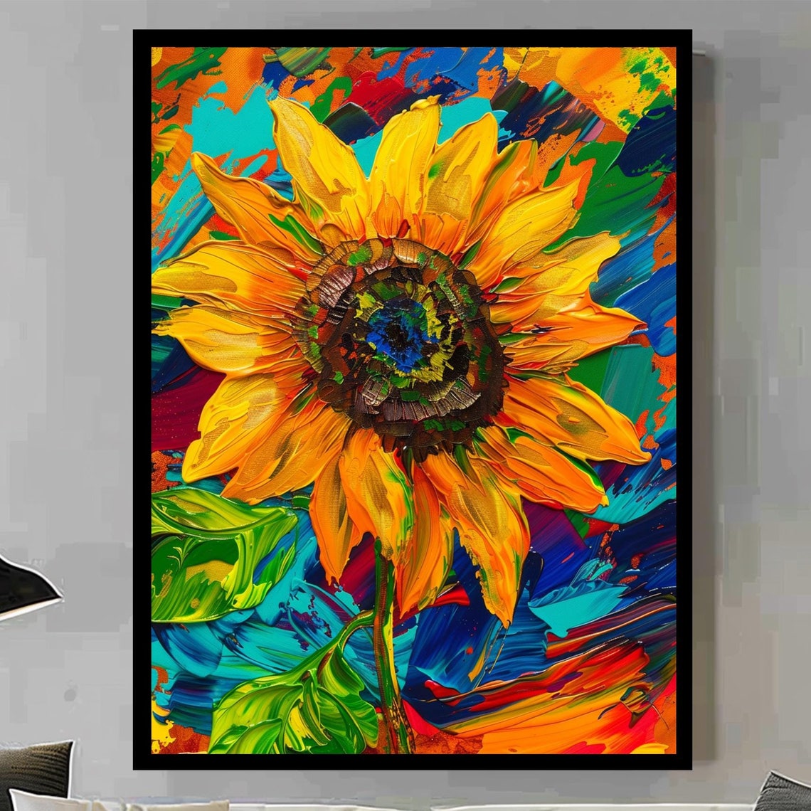 Sunflower Art Print, Floral Home Decor