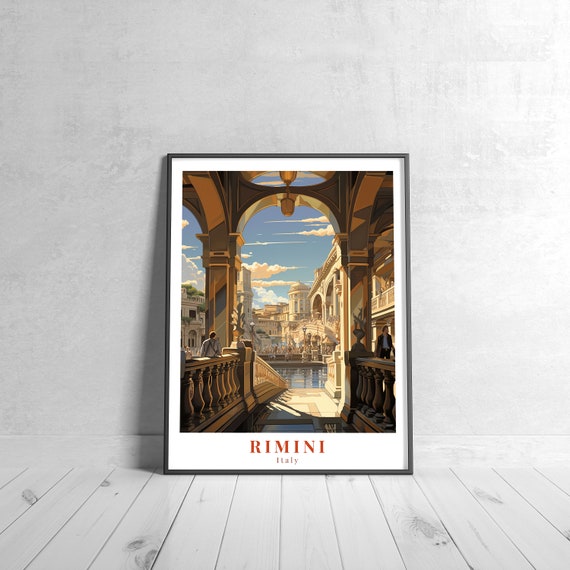 Rimini Vintage Travel Poster Retro Italy Art Print Colorful Home Decor Wall Unique Gift
