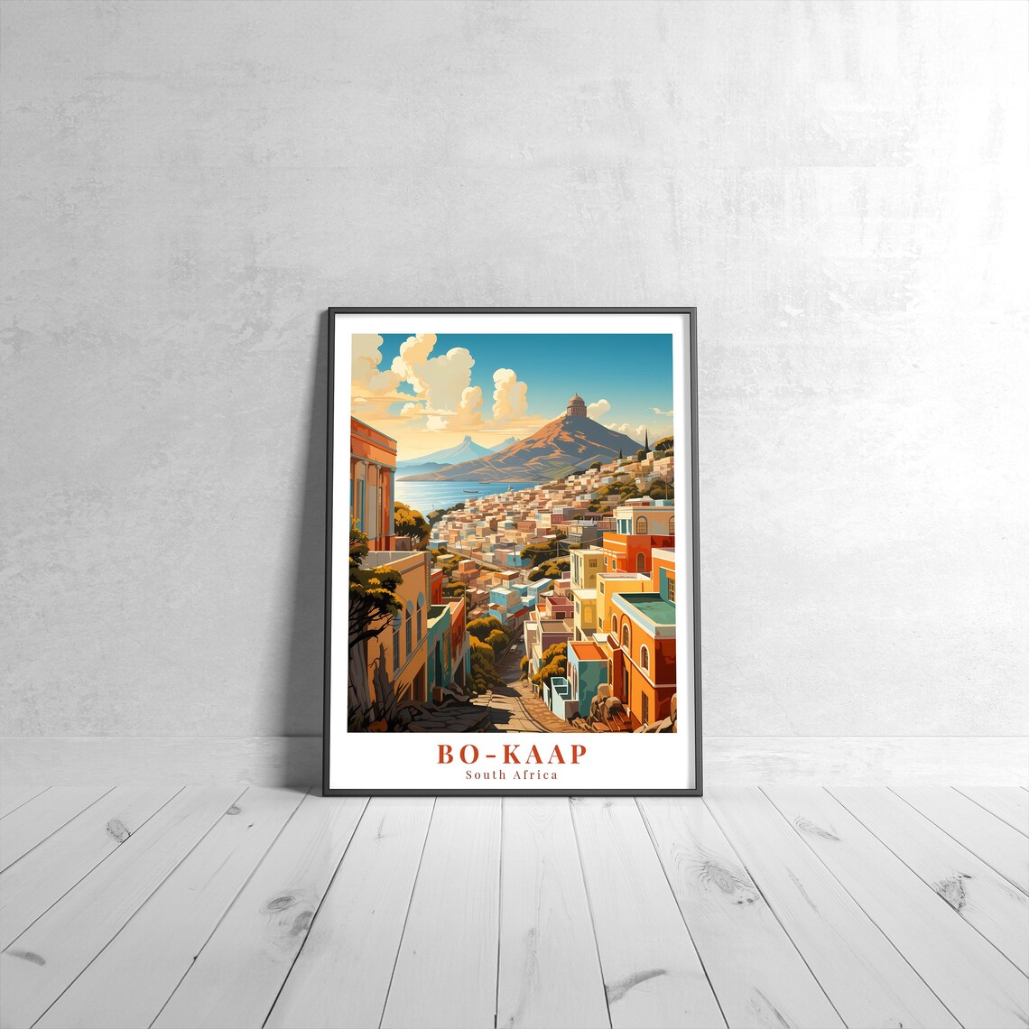Bokaap Vintage Travel Poster, South Africa