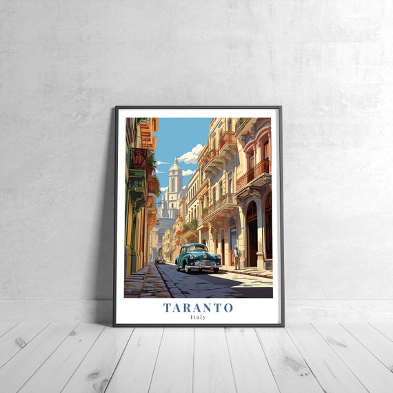 Taranto Vintage Travel Poster Retro Italy Art Print Colorful Home Decor Wall Unique Gift