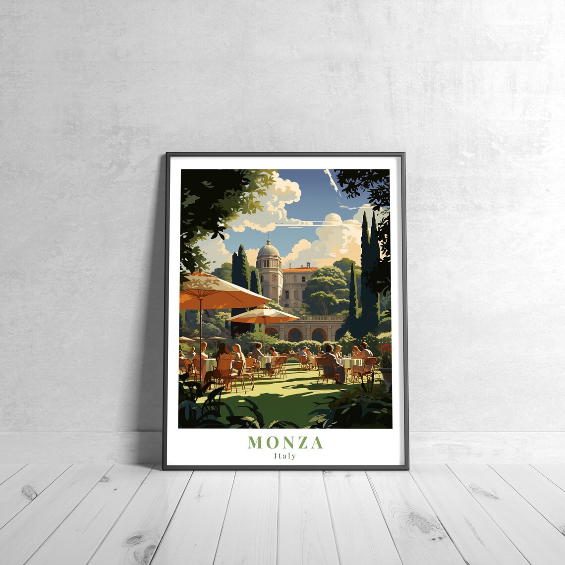 Monza Vintage Travel Poster, Italy Art Print