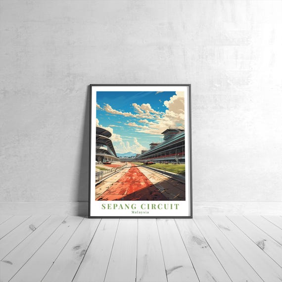 Sepang Curcuit Vintage Travel Poster Retro Malaysia Art Print Colorful Home Decor Wall Unique Gift