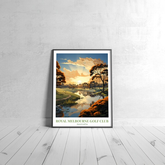 Royal Melbourne Golf Club Sunset Course Australia Travel Art Poster