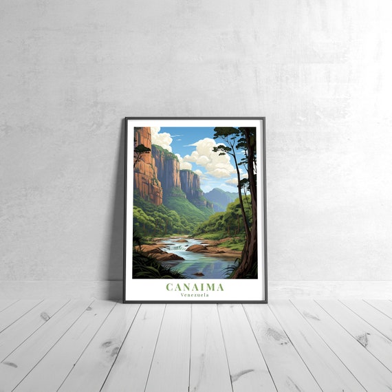 Canaima Vintage Travel Poster Retro Venezuela Art Print Colorful Home Decor Wall Unique Gift