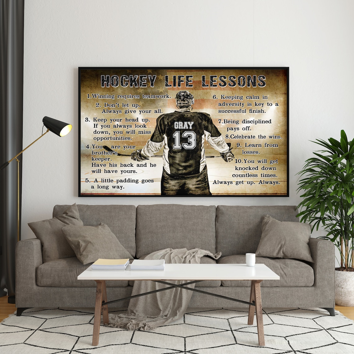 Personalized Hockey Life Lessons, Custom Poster - Image 3
