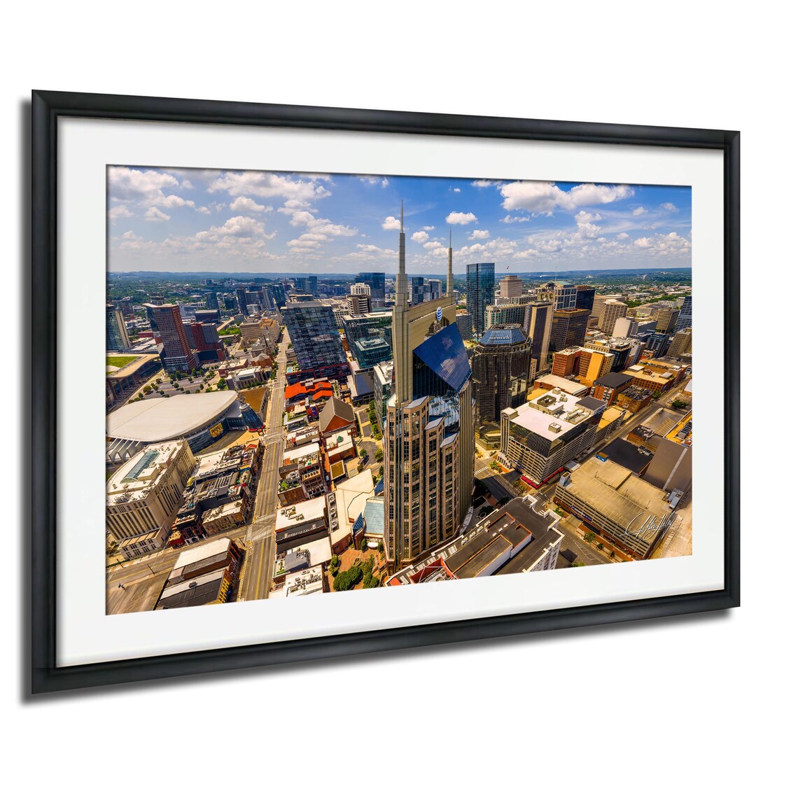 Nashville Skyline Photo Bat Building And Bridgestone Arena Sunset Wall Art