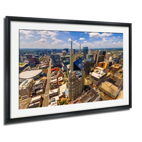 Nashville Skyline Photo Bat Building And Bridgestone Arena Sunset Wall Art