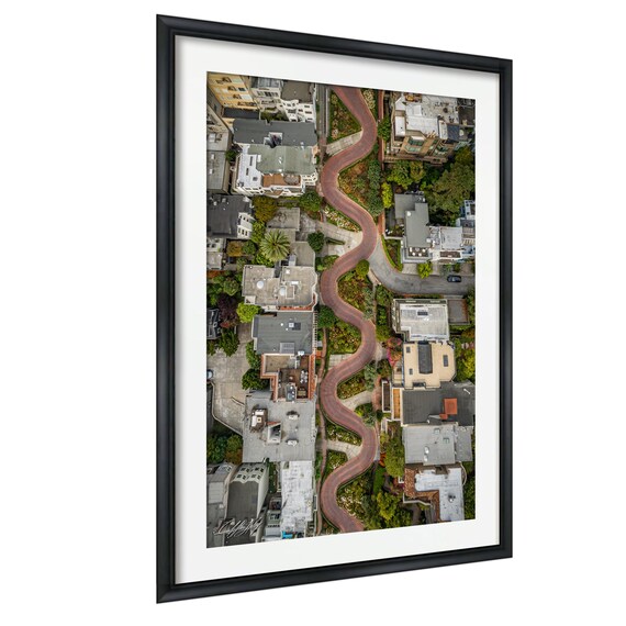 Iconic Lombard Street Aerial View Crooked Road San Francisco Poster
