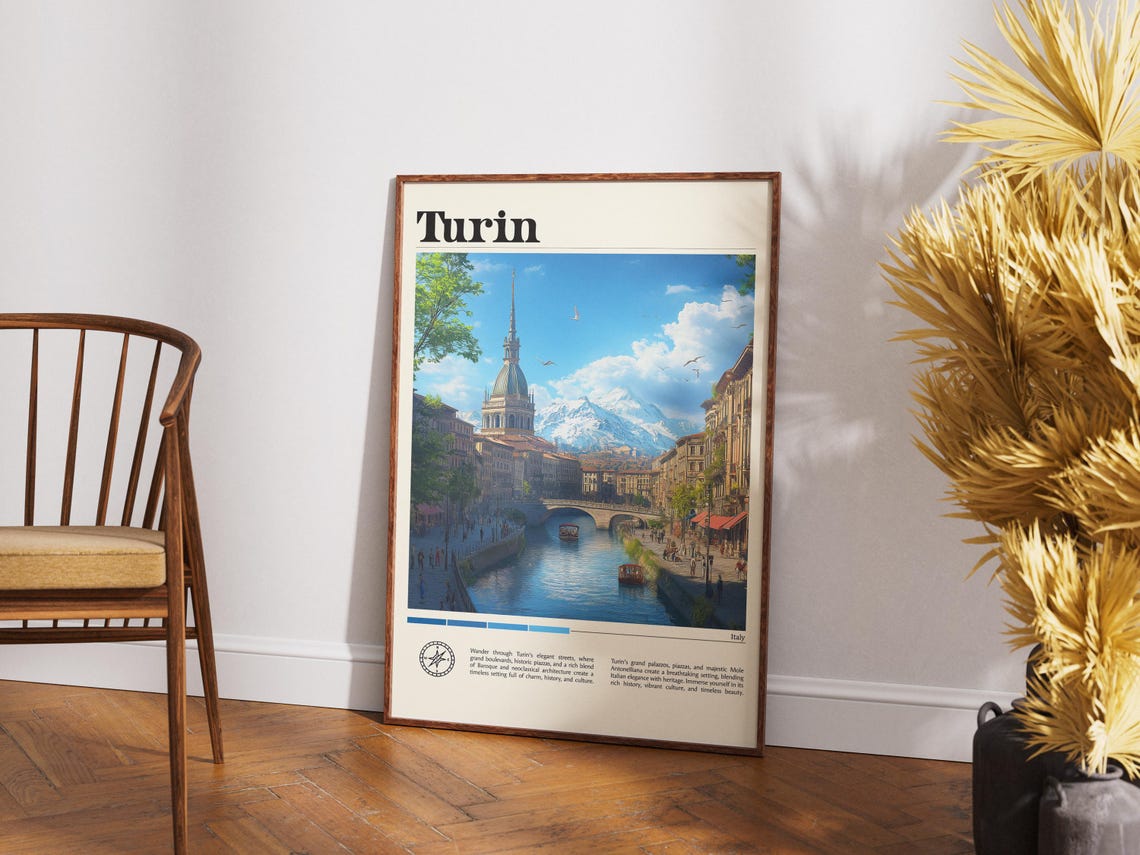 Turin City Italy Travel Print Italy Travel Print Travel Wall Art City Map Print Travel Poster Travel Art Gift Travel Home Decor - Image 4