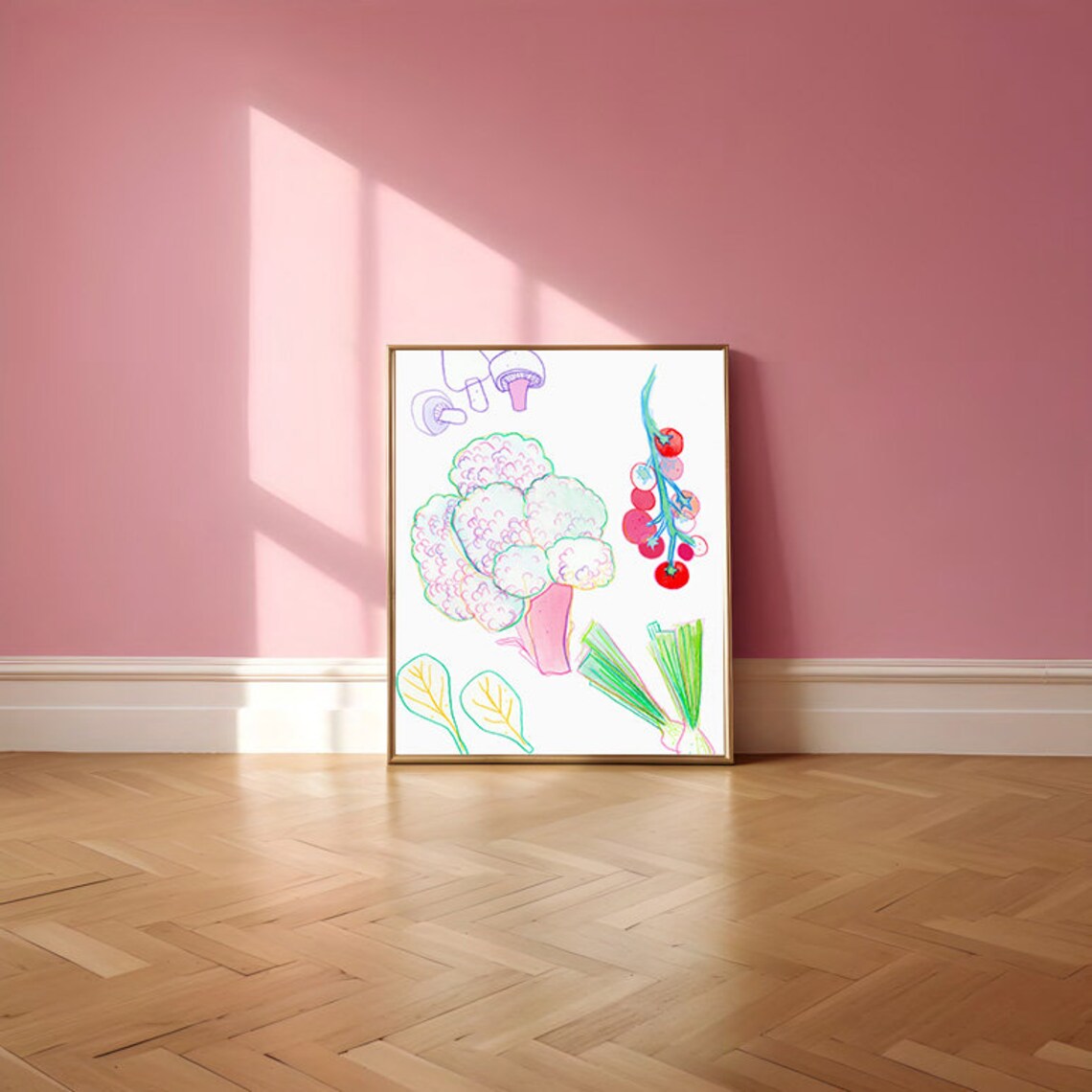 Broccoli Watercolor Kitchen Wall Art Print - Image 4