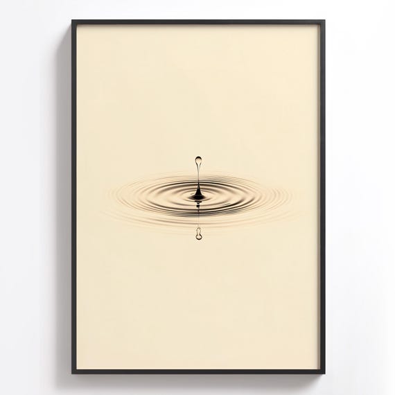 Water Droplet Minimalist Abstract Ripple Art Print