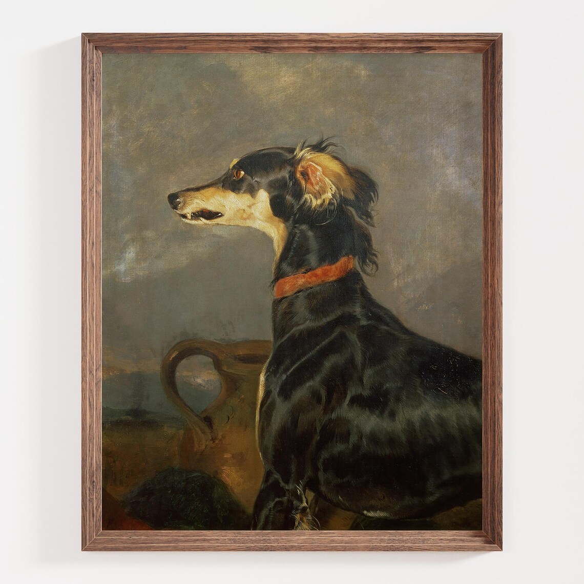 Elegant Sighthound Vintage Dog Portrait Antique Hound Painting Poster - Image 4