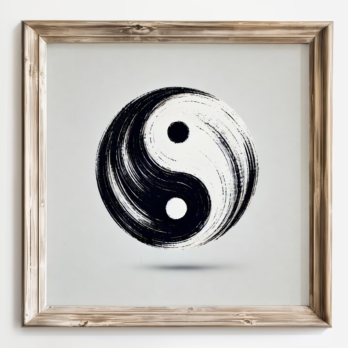 Minimalist Black Brushstroke Yin Yang Symbol Harmony Circle Poster