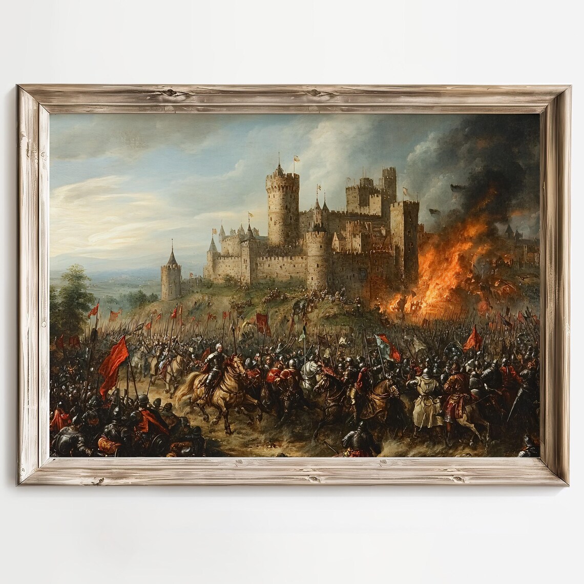 Medieval Battle Castle Siege Knights Art Print - Image 2