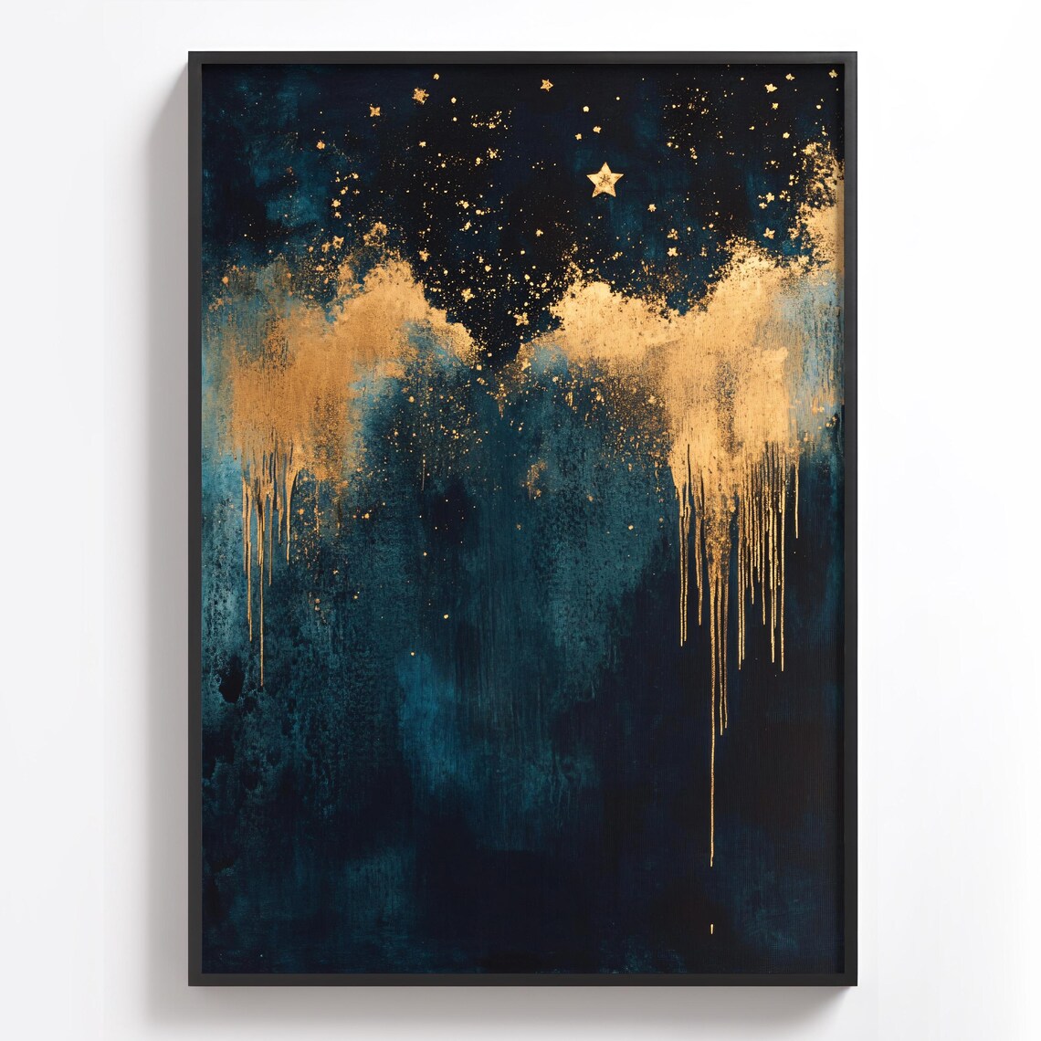 Celestial Starry Night Moon and Stars Art Print - Image 3