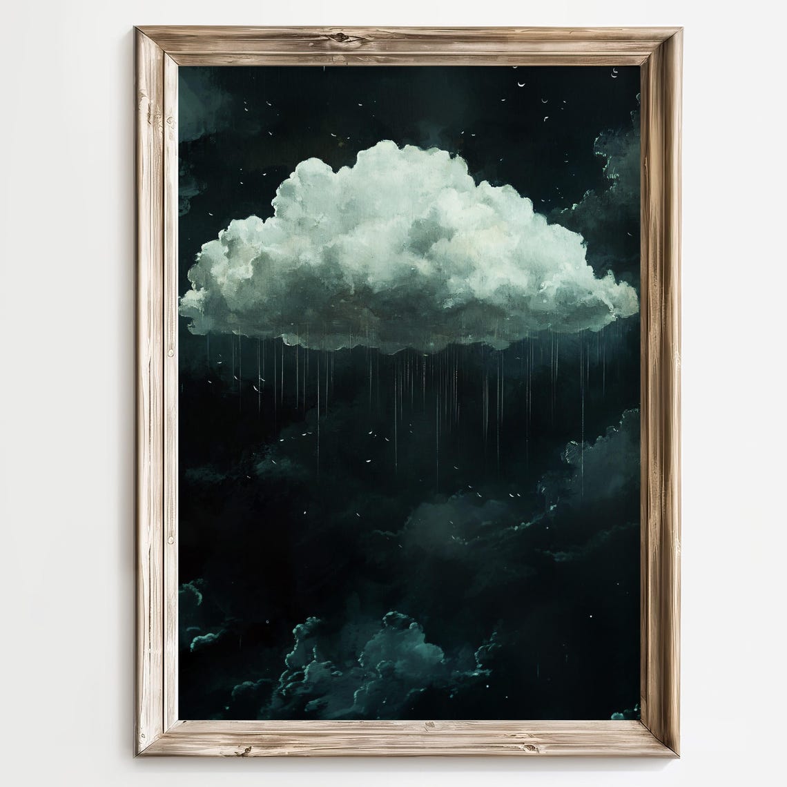 Cloud Art Print Abstract Sky Painting Stormy Cloud Wall Art Moody Landscape Dark Sky Decor Rain Cloud Print Dramatic Nature Art - Image 2