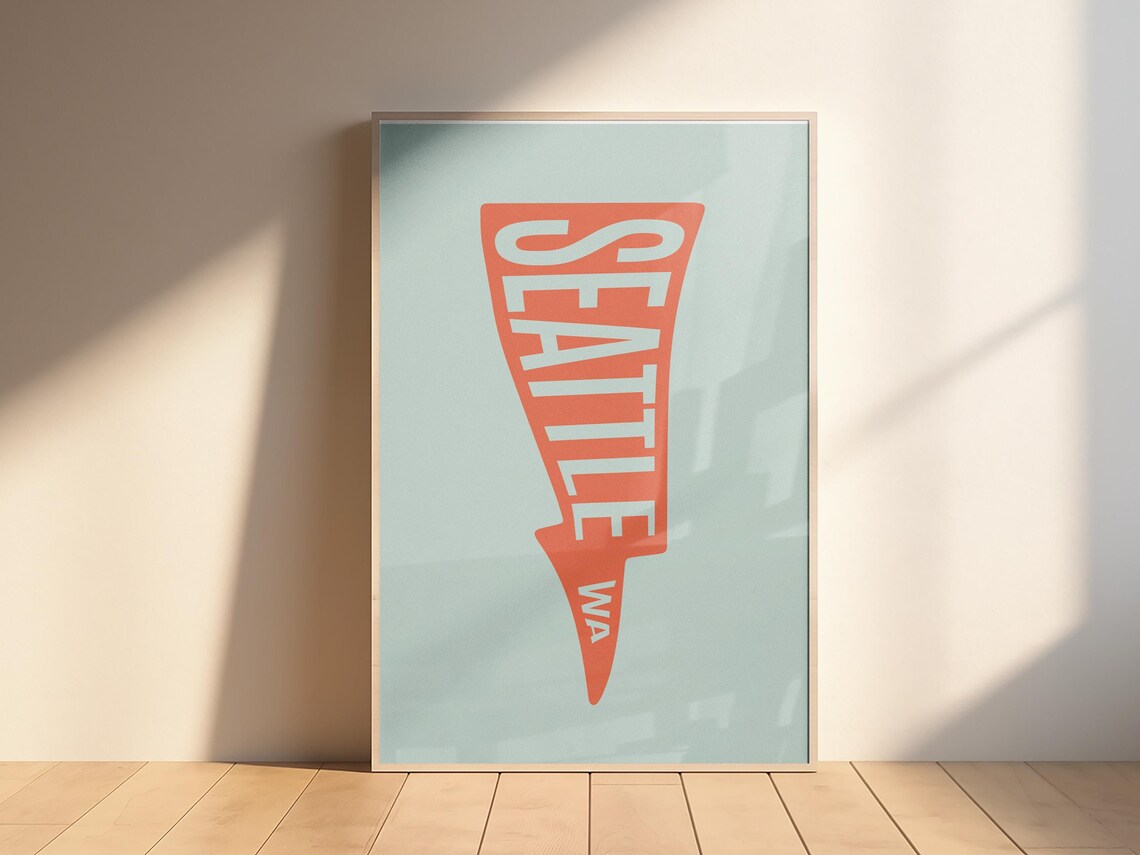 Seattle Pennant Personalised City Poster Art Print