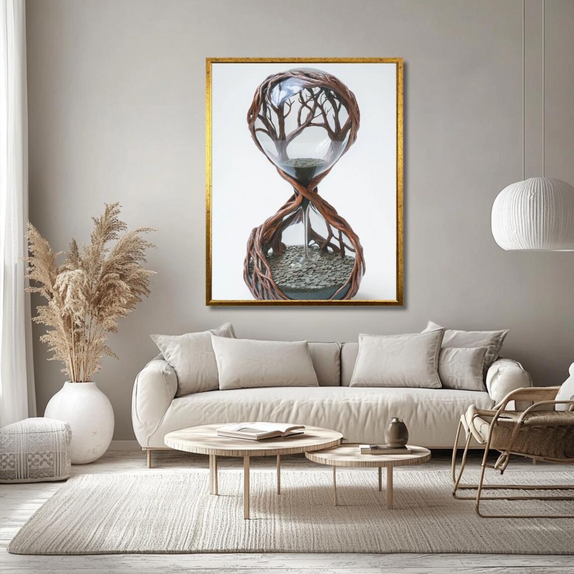 Nature Inspired Tree Branch Hourglass Symbolic Passage Of Time Poster - Image 3