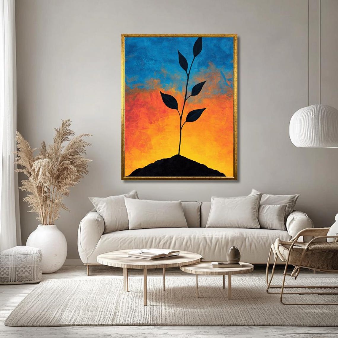 Enchanted Tree Under Moonlight Mystical Landscape Wall Art Nature Inspired Fantasy Decor - Image 2