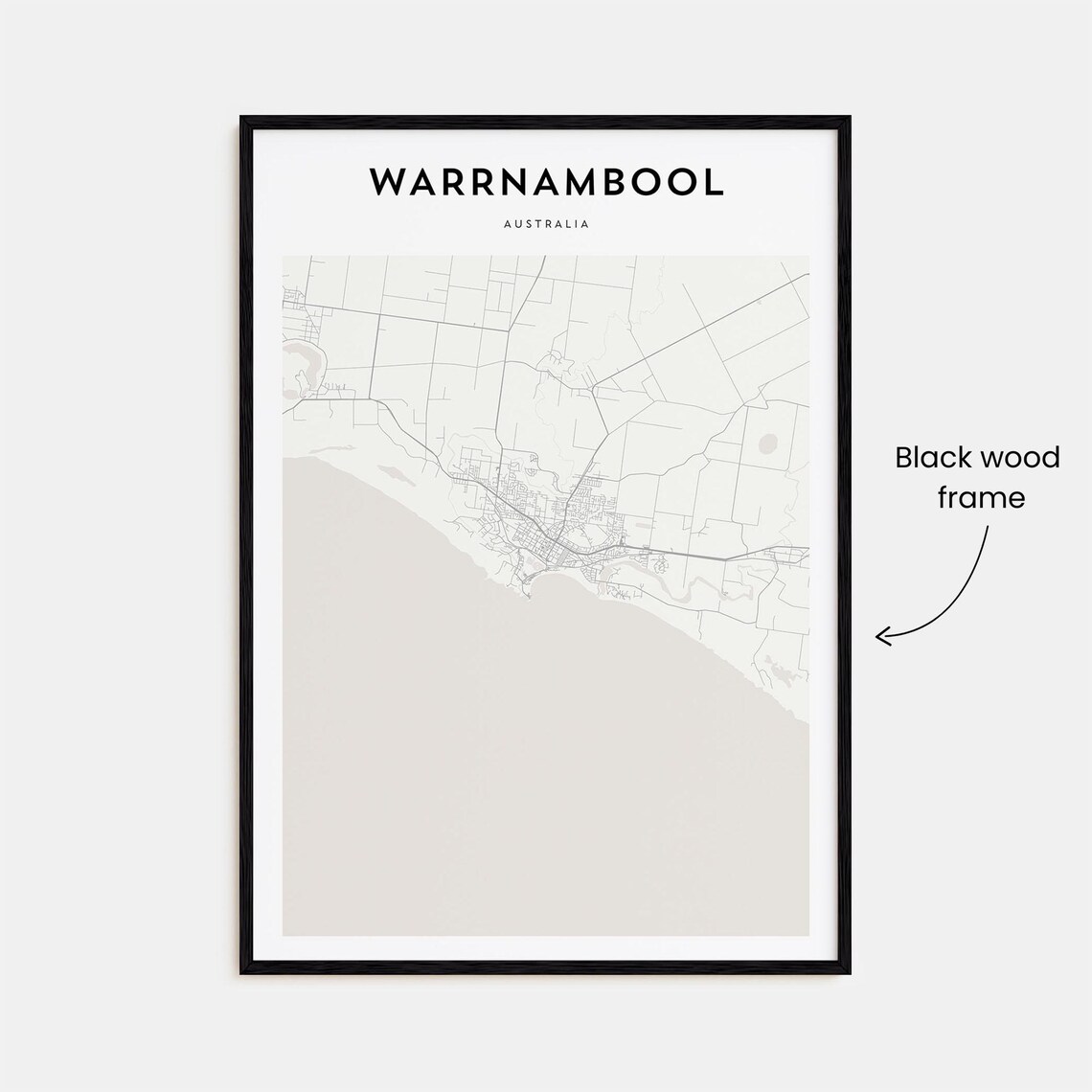 Warrnambool Australia Elegant Minimalist City Street Map Poster - Image 3