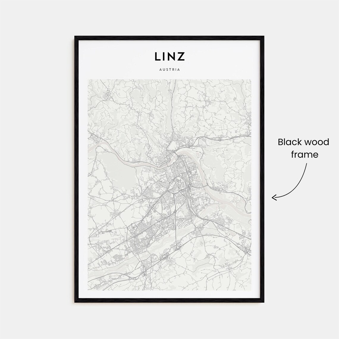 Linz Austria Minimalist Street Map Poster For Modern Travel Decor - Image 3