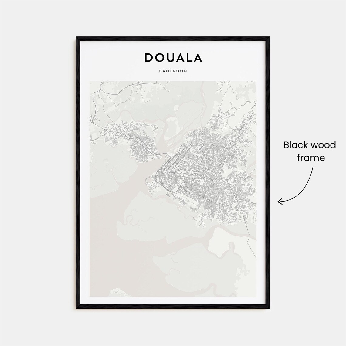 Douala Cameroon Modern Minimalist City Street Map Travel Poster - Image 3