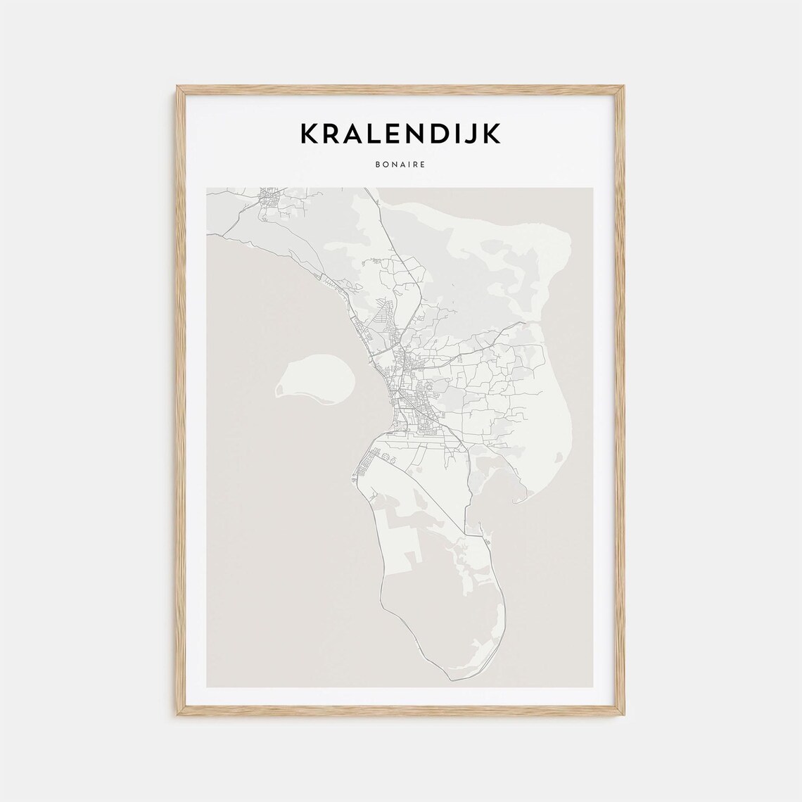 Kralendijk Bonaire Minimalist Island City Map Elegant Decor Art Poster