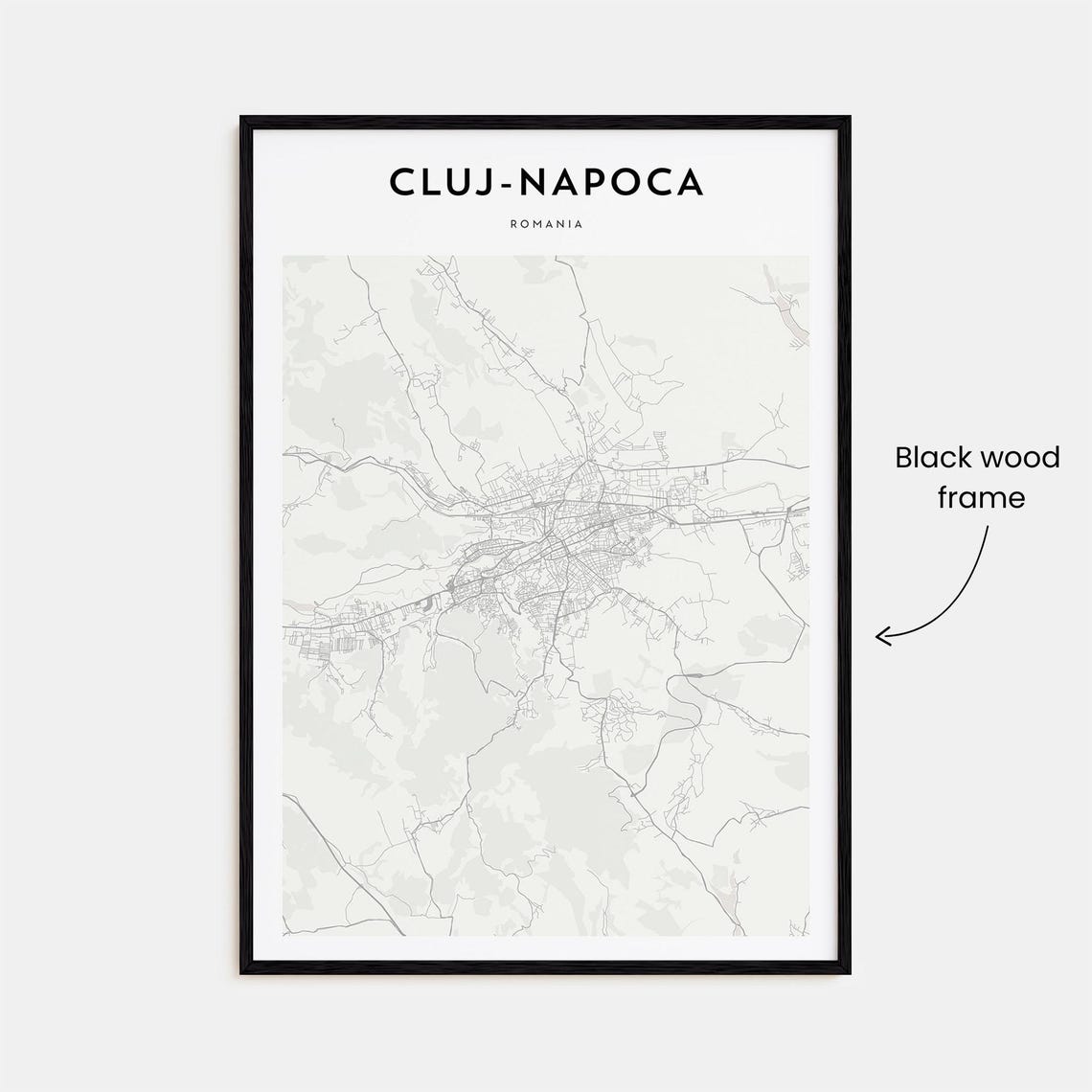 Cluj-Napoca Romania Minimalist City Street Map Travel Poster - Image 3