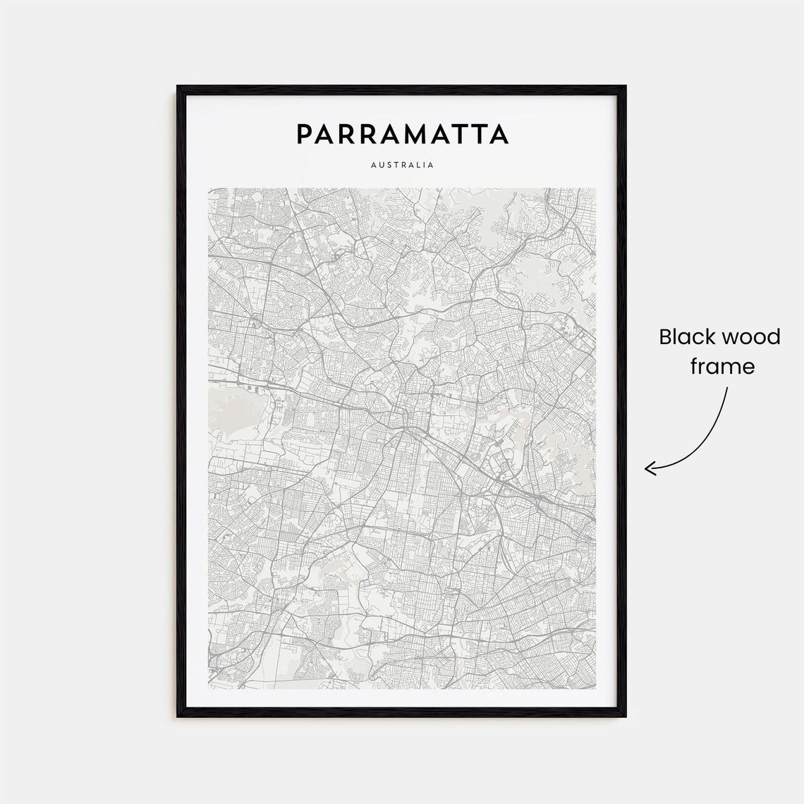 Parramatta Australia Minimalist Street Map Modern Decor Art Poster - Image 3
