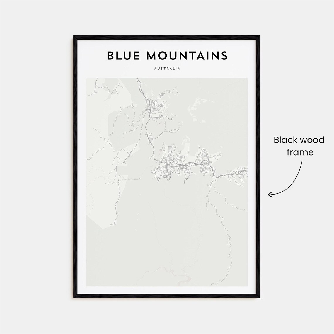 Blue Mountains Australia Minimalist Region Map Line Art Travel Poster - Image 3