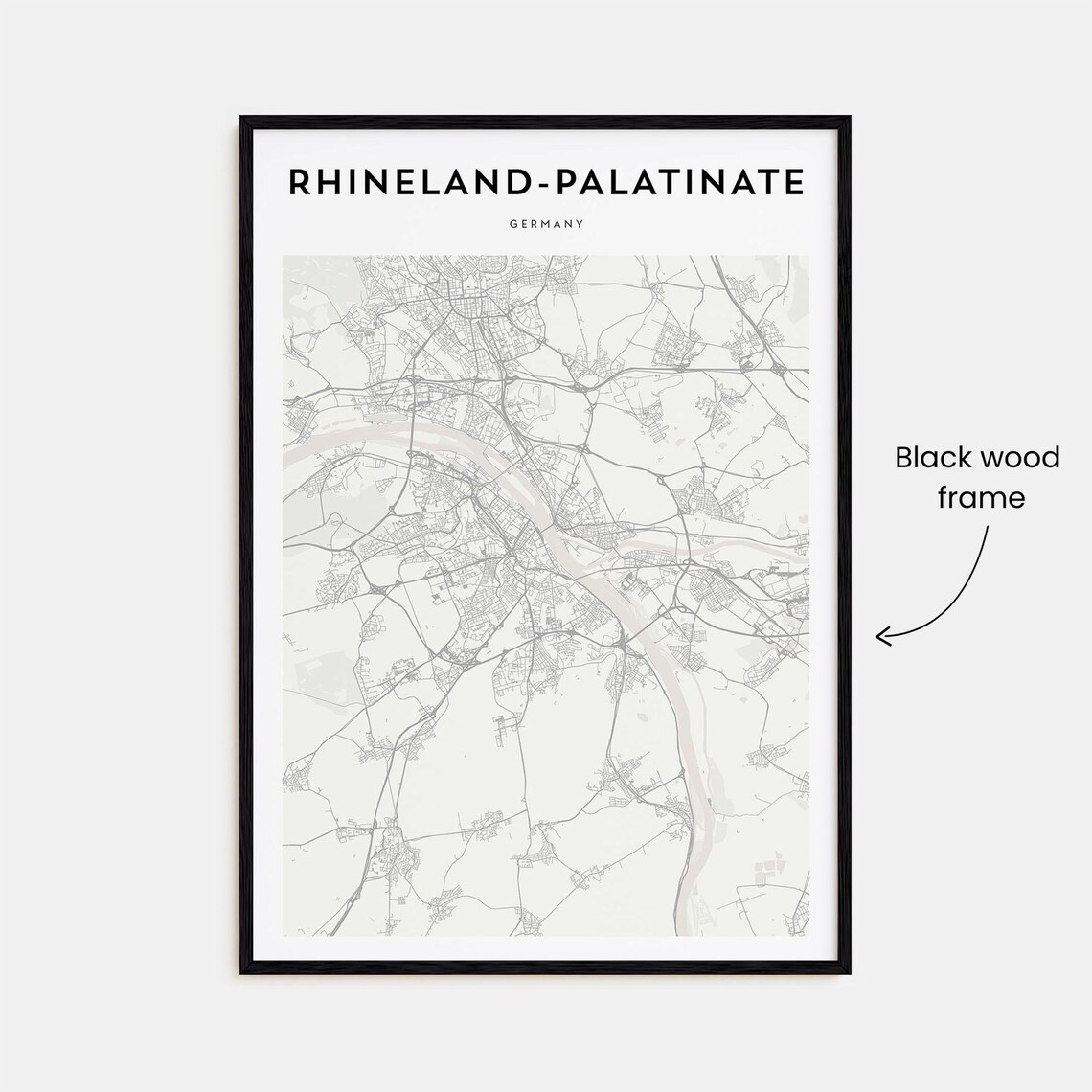 Rhineland-Palatinate Germany Minimalist Map Modern Decor Poster - Image 3