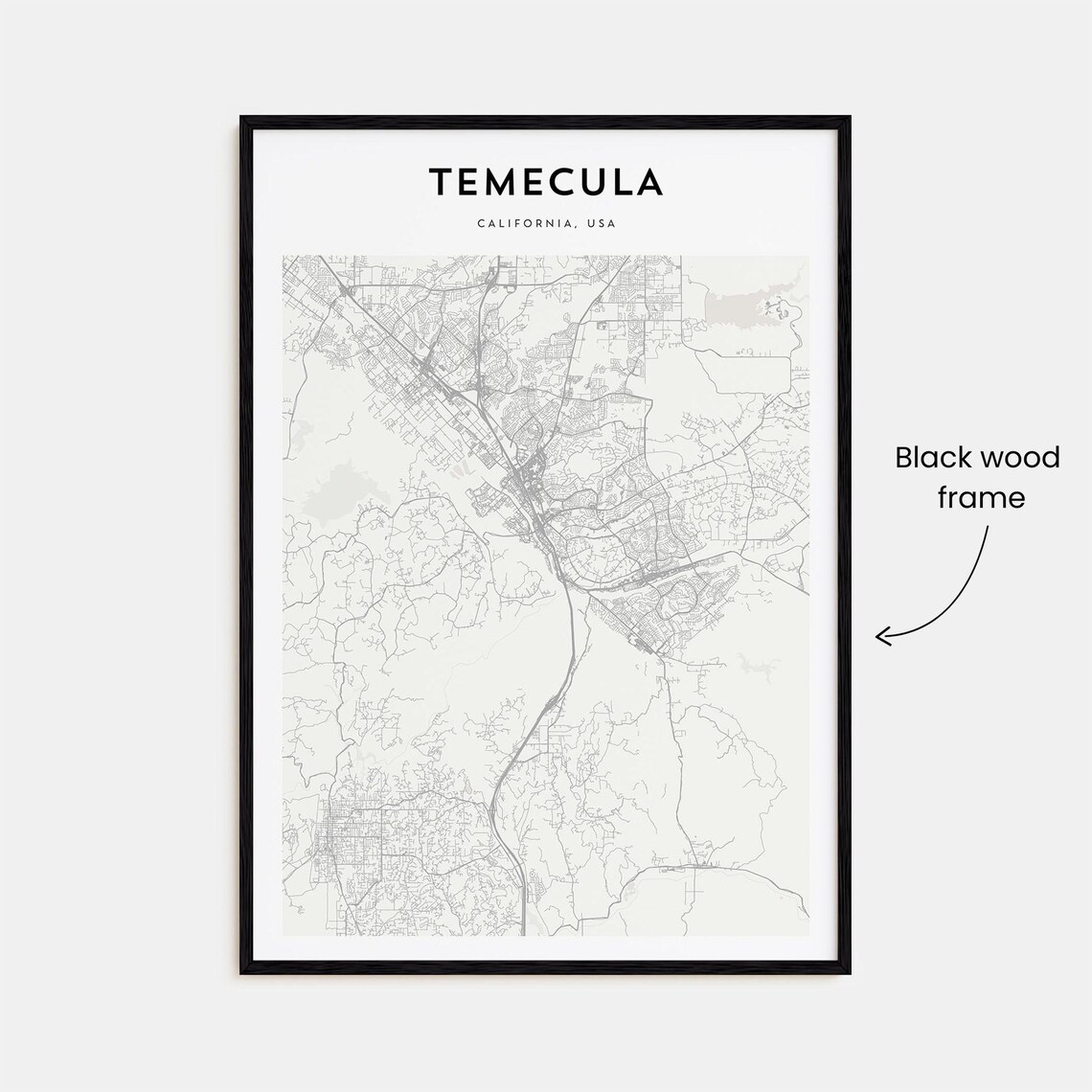 Temecula California USA Minimalist Street Map Line Art Poster - Image 3