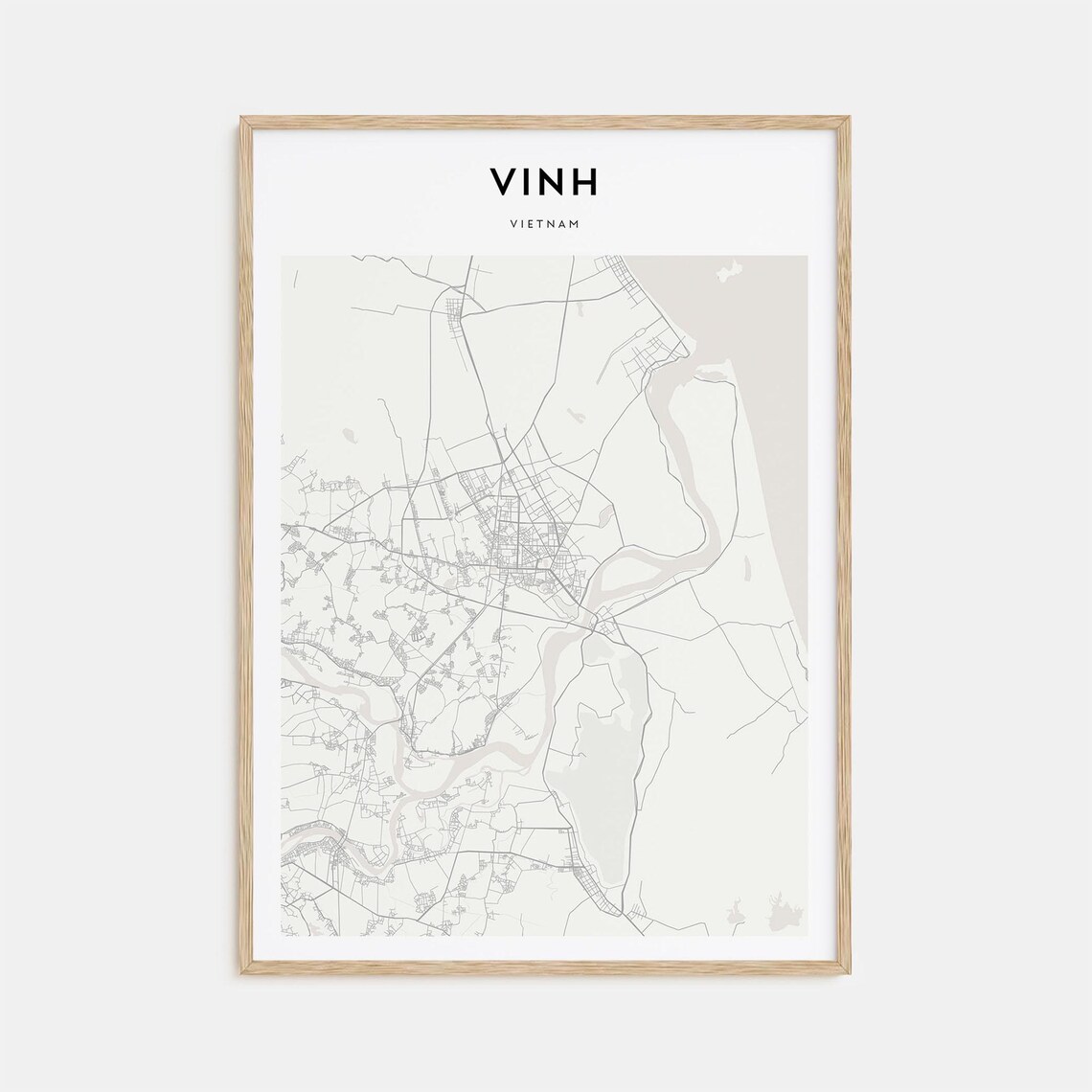 Vinh Vietnam Charming Minimalist City Street Map Art Poster Gift