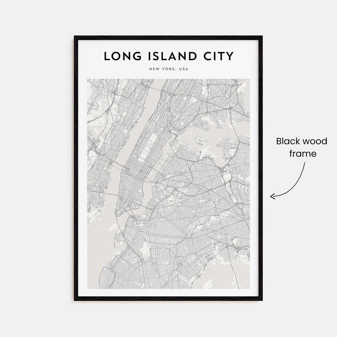 Long Island City New York, USA Minimalist City Map Travel Poster - Image 3
