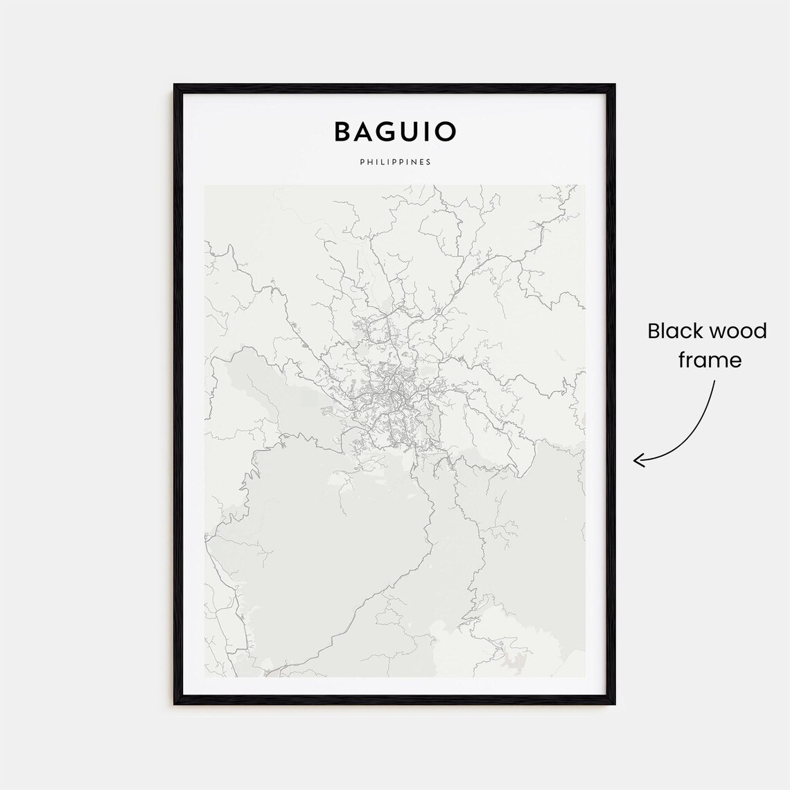 Baguio Philippines Minimalist Line Map City Street Art Poster - Image 3