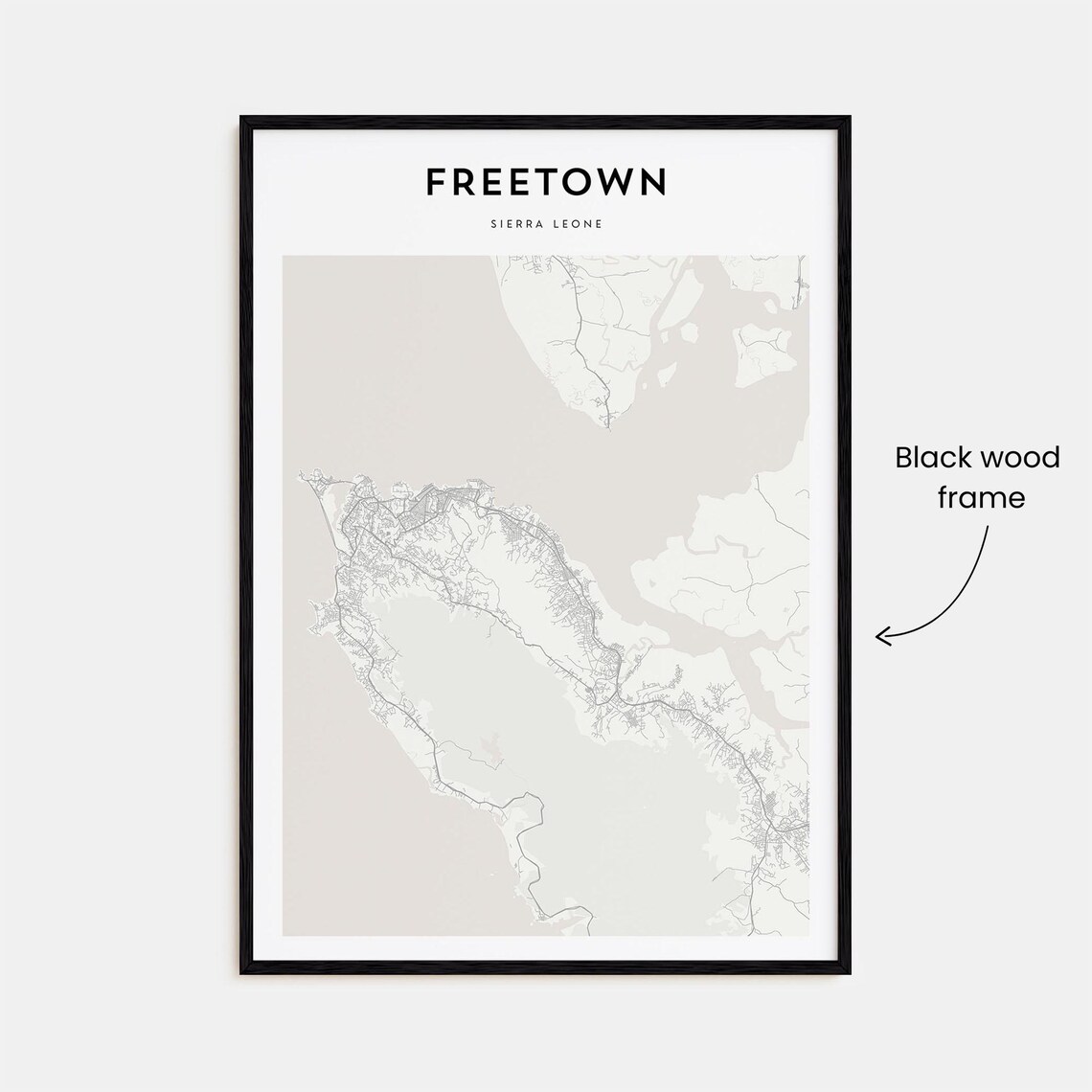 Freetown Sierra Leone Minimalist Street Map City Travel Art Poster - Image 3