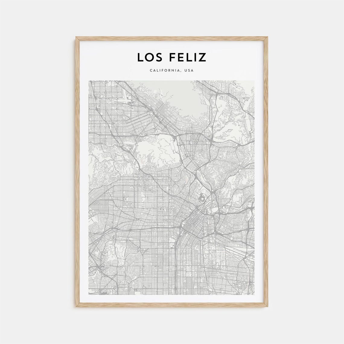 Los Feliz Map Poster Los Feliz Map Print Los Feliz Personalized Map Art Los Feliz Wall Art Los Feliz Travel Print California Usa
