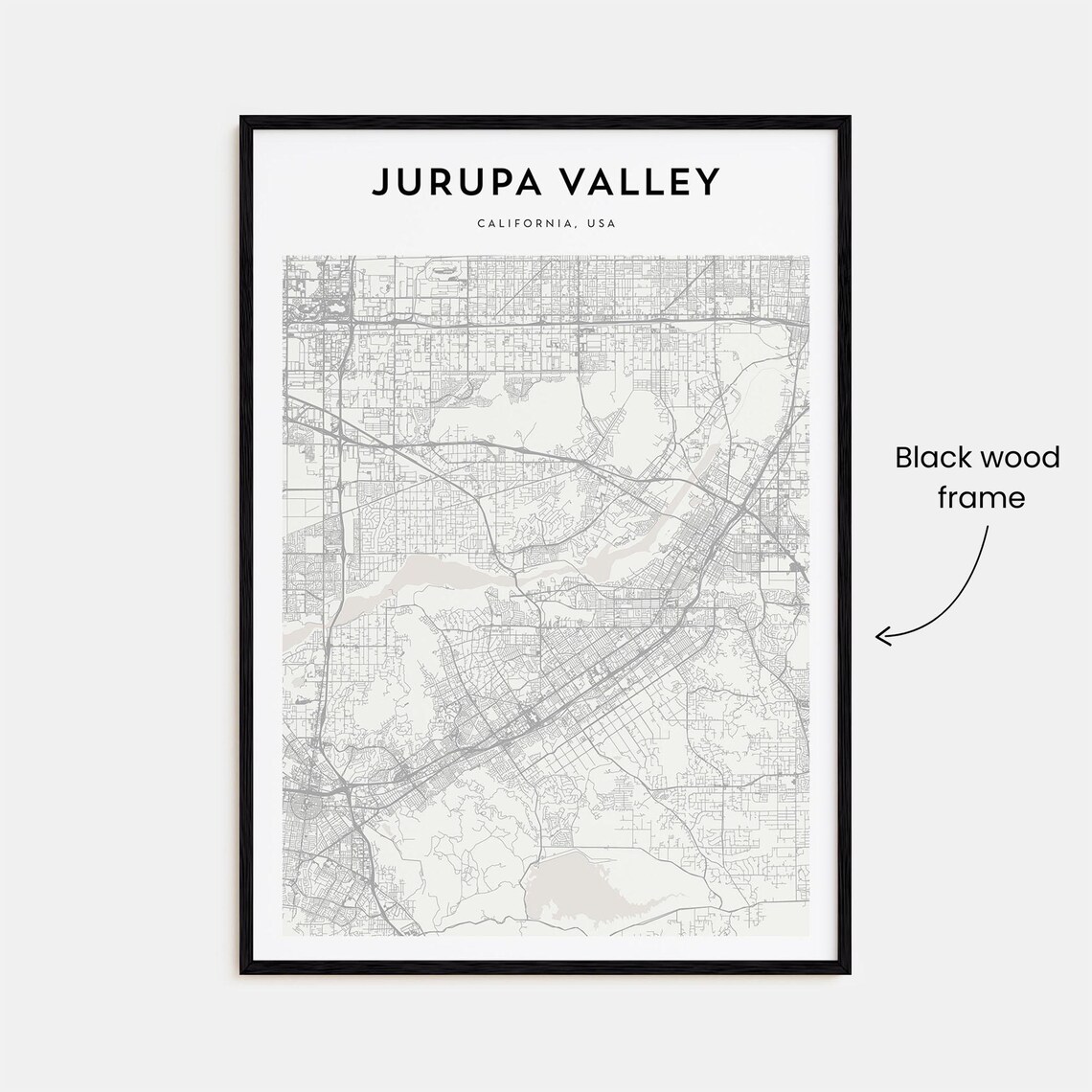 Jurupa Valley California USA Minimalist City Map Line Art Print - Image 3