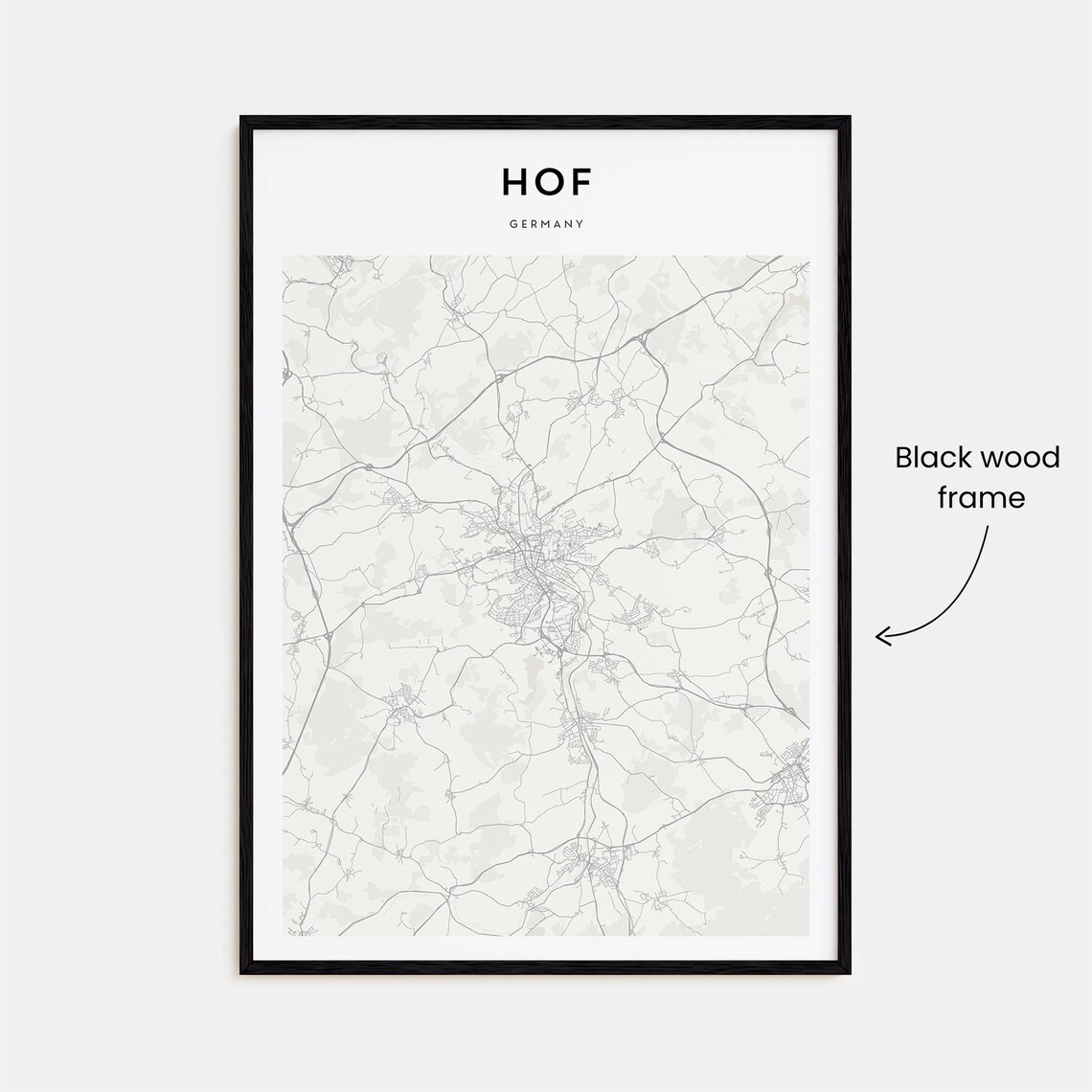 Hof Germany Minimalist Historic City Street Map Line Art Print - Image 3