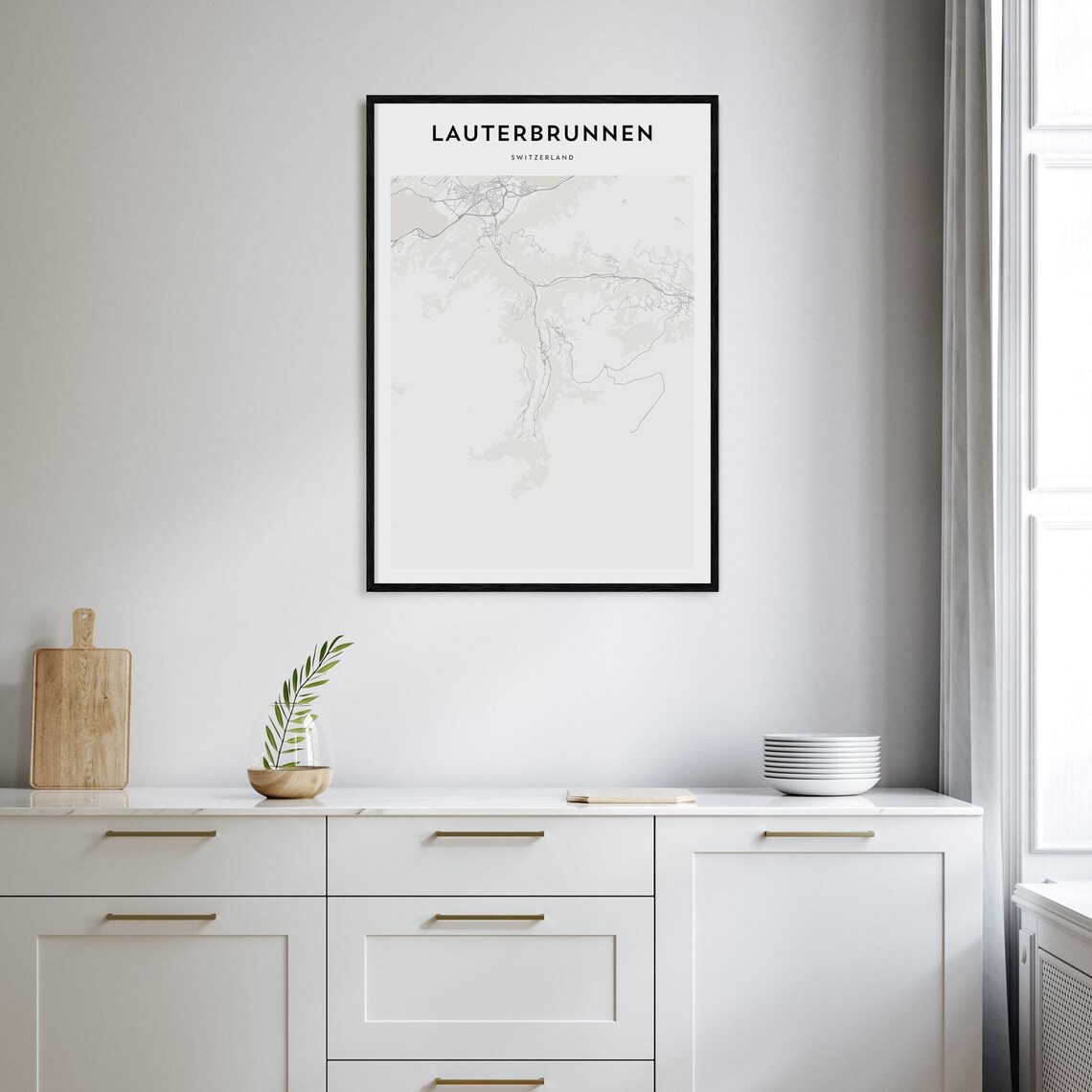 Lauterbrunnen Map Print - Minimalist Line Art - Image 2