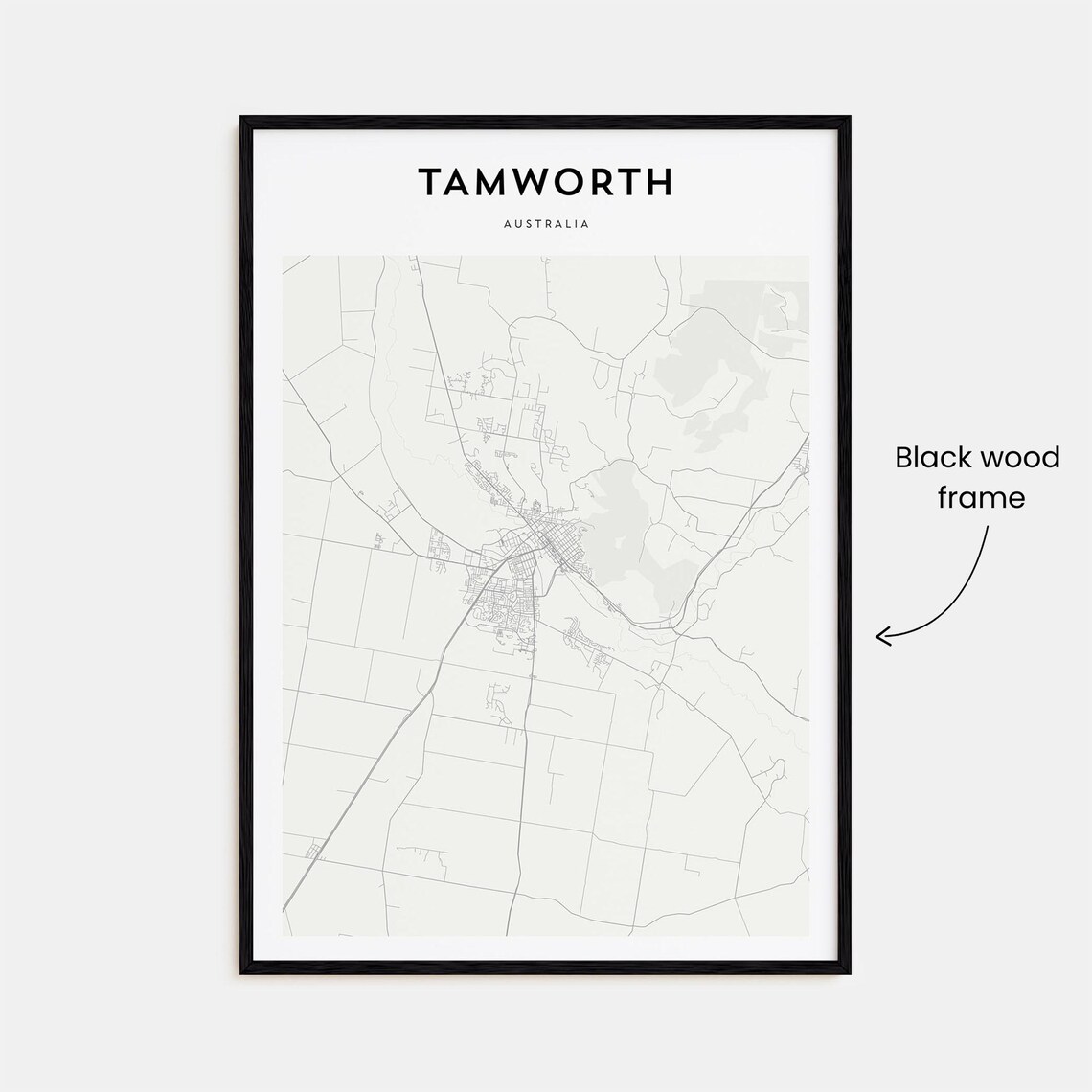 Tamworth Australia Minimal Cream City Map Travel Decor Poster - Image 3