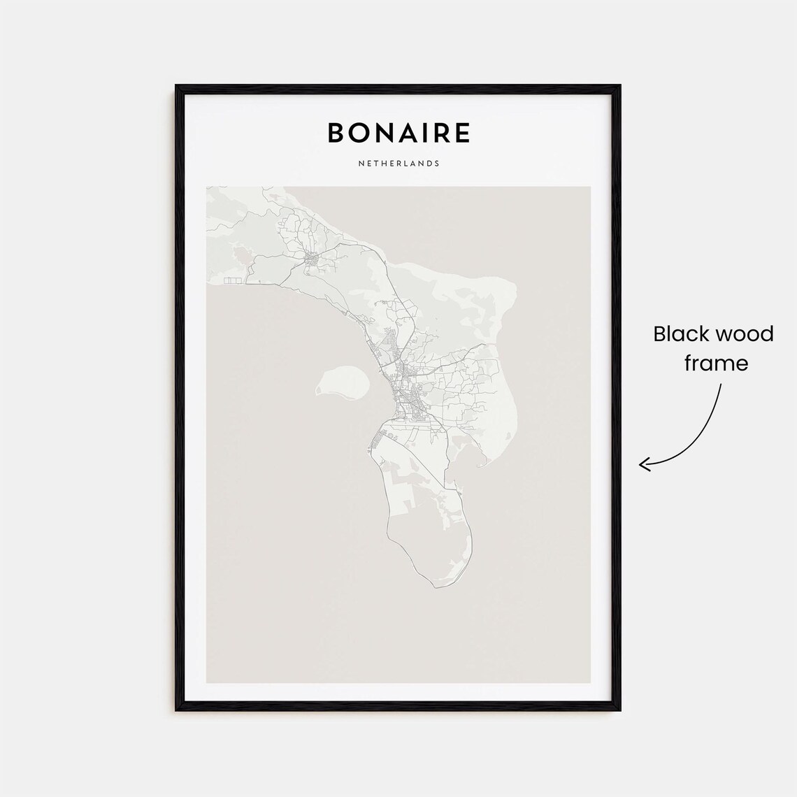 Bonaire Netherlands Minimalist Island Map Line Art Travel Poster - Image 3