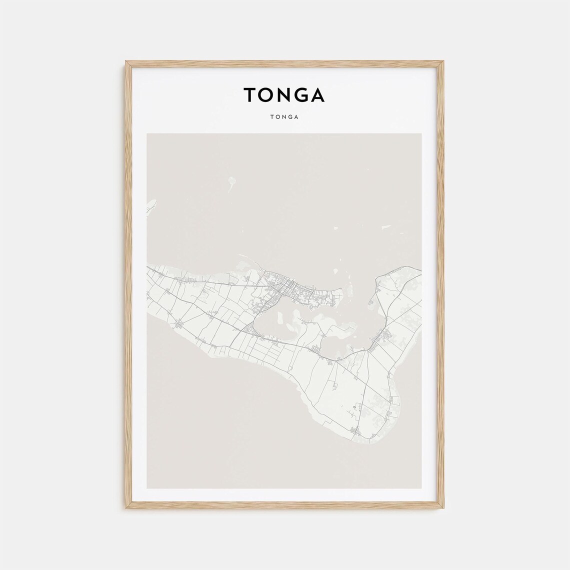 Tonga Country Minimalist Island Street Map Travel Art Poster