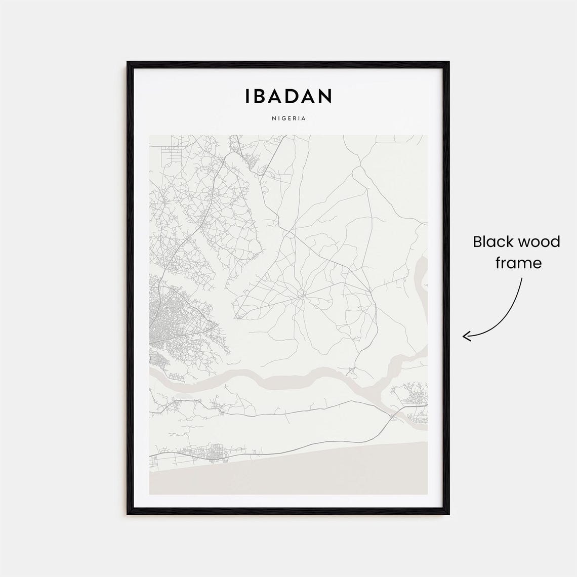 Ibadan Nigeria Minimalist City Street Map Scandinavian Decor Poster - Image 3