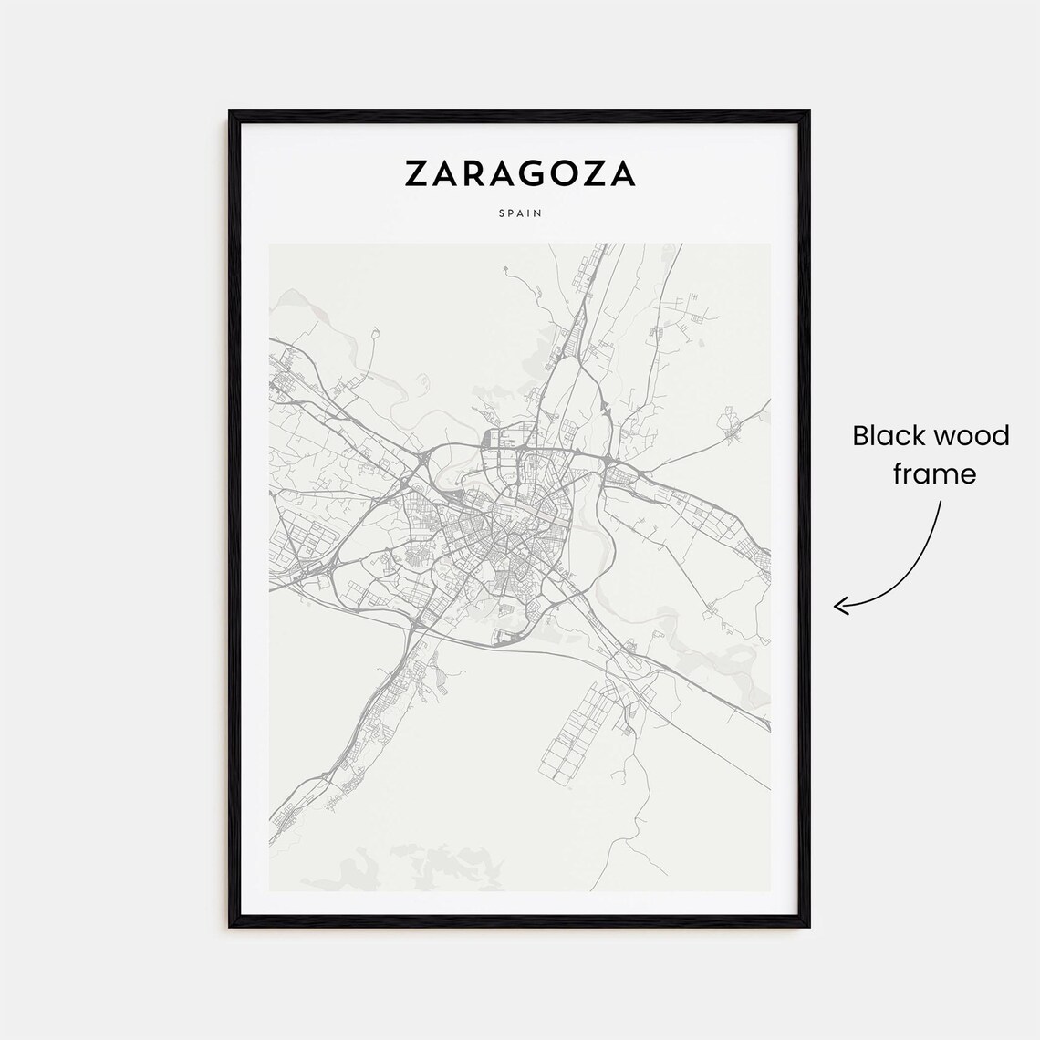 Zaragoza Spain Aragon Minimalist City Street Map European Decor Poster - Image 3