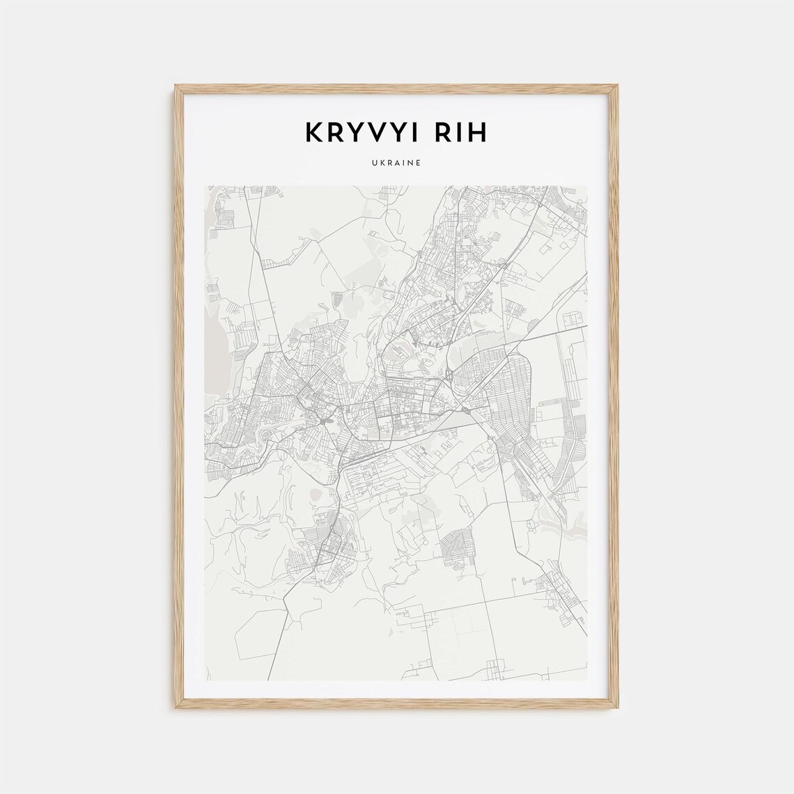Kryvyi Rih Ukraine Elegant Minimalist City Street Map Poster