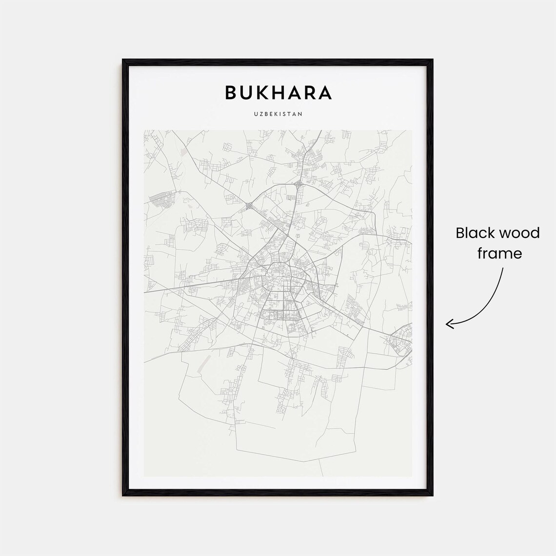Bukhara Uzbekistan Minimalist City Street Map Travel Art Print - Image 3