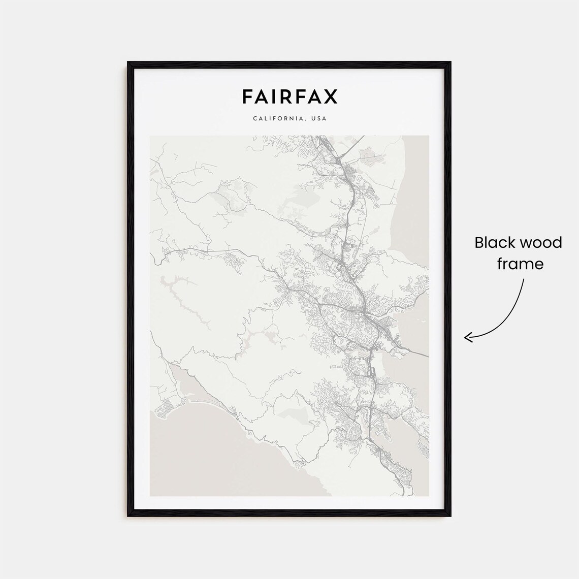 Fairfax California Marin County Minimalist City Map Travel Poster - Image 3