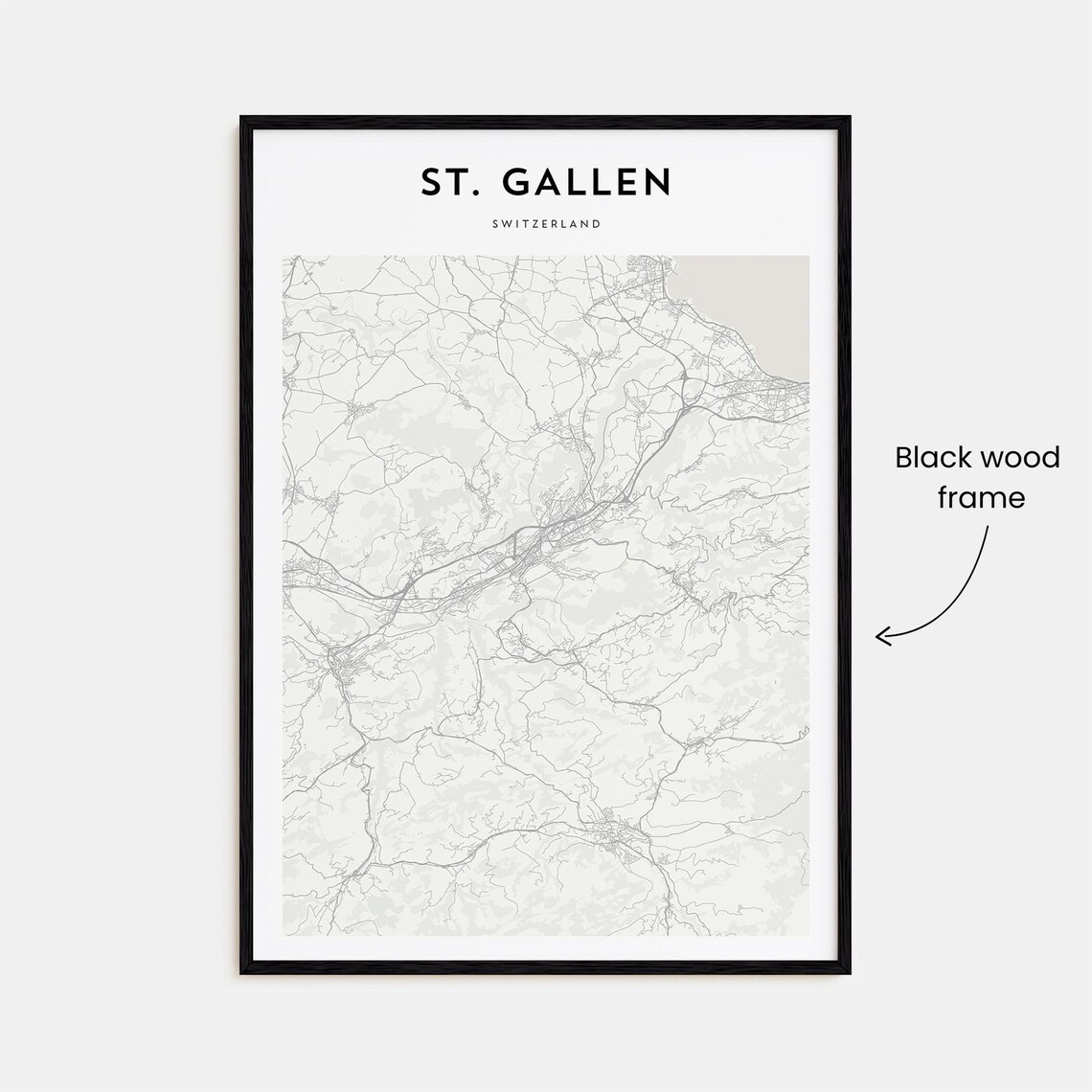 St. Gallen Switzerland Minimalist City Map Line Art Home Decor Poster - Image 3
